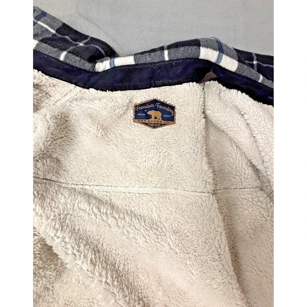 Freedom Foundry Flannel Plaid Sherpa Fleece Lined Shirt Jacket Men's Size XL